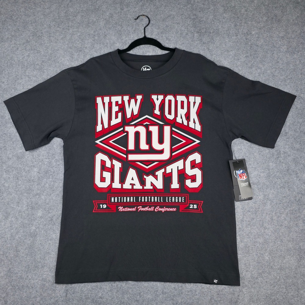 '47 Brand NFL New York Giants T-Shirt Mens Medium Black Graphic Short Sleeve Tee